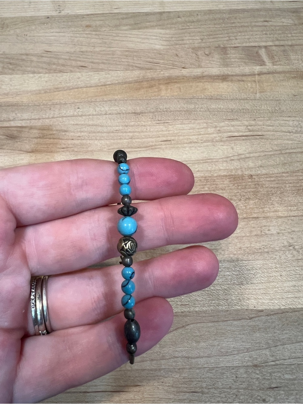 Turquoise Bead Bracelet - Blue